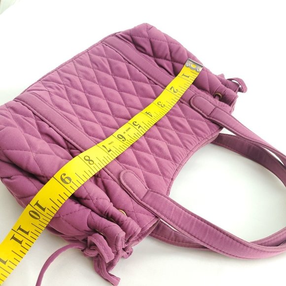 Vera Bradley Womens Violet Quilted Double Strap Magnetic Handbag Size Small - Picture 7 of 12